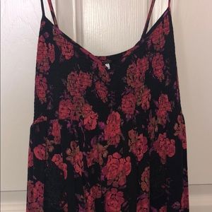 Free People smocked floral sundress with lace XS